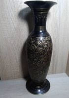 Винтажная черная ваза с резьбой (33х11х11см)... Объявления Bazarok.ua