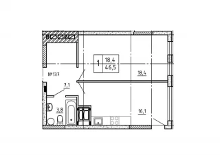 Квартира 1-кімн. продаж Крюковщина &ndash; 46 м&sup2;... Объявления Bazarok.ua