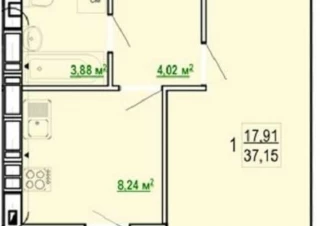 Квартира 1-кімн. продаж Харьков, Киевский &ndash; 37 м&sup2;... Оголошення Bazarok.ua