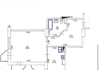 Квартира 1-кімн. продаж Харьков, Шевченковский &ndash; 29.6 м&sup2;... Оголошення Bazarok.ua
