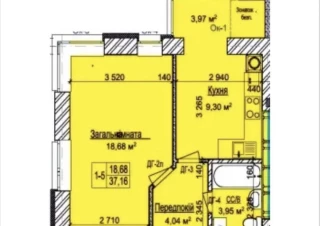 Квартира 1-кімн. продаж Софиевская Борщаговка &ndash; 37 м&sup2;... Объявления Bazarok.ua